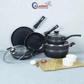 Klassic Pride 5 Pcs Non Stick Pots and Pans Cookware Set - Suiable for All Stoves | Dishwasher Safe - Klassic Kitchenware UK